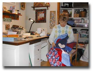 Sewing the quilt